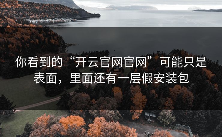 你看到的“开云官网官网”可能只是表面，里面还有一层假安装包