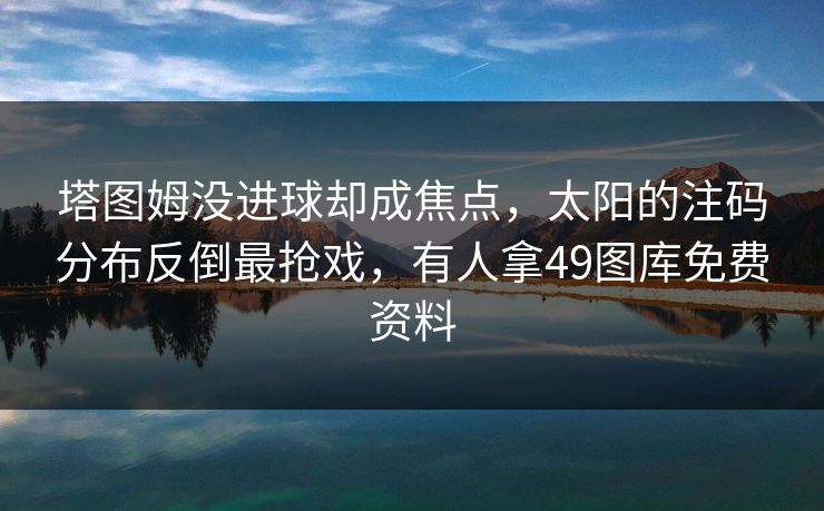 塔图姆没进球却成焦点，太阳的注码分布反倒最抢戏，有人拿49图库免费资料